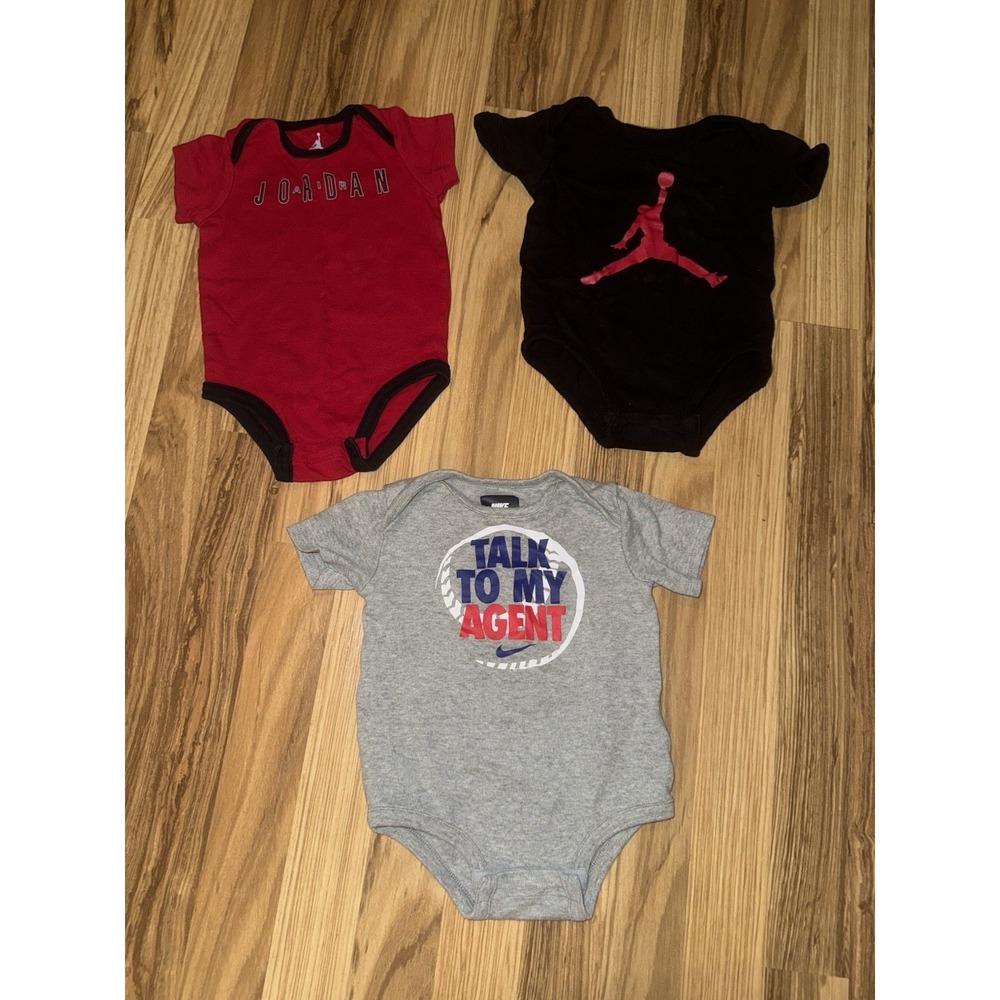 Air Jordan Nike 9/12M 9 12 Months One Piece Short Sleeve Shirt Lot Baby Boys